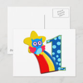 Erste Geburtstagskugel Postkarte (Vorne/Hinten)