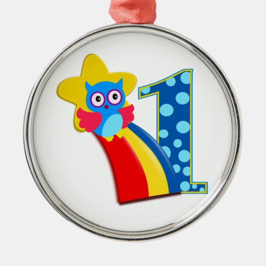 Erste Geburtstagskugel Silbernes Ornament (Vorne)