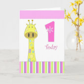 Erste Geburtstagsmädchenkarte Karte (Gelbe Blume)