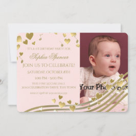 Erste Geburtstagsmusik und Herz Einladung