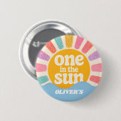Erste Geburtstagspapierplatten Sommer Thema Button (Vorne & Hinten)