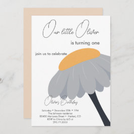 Erste Geburtstagspartei Chamomile Blume Niedlich P Einladung