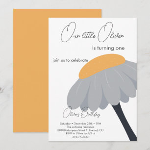 Erste Geburtstagspartei Chamomile Blume Niedlich P Einladung