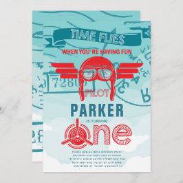 Erste Geburtstagspartei des Flugzeugs Einladung