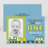 Erste Geburtstagspartei des Zuges Einladung (Vorne/Hinten)