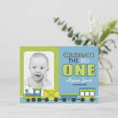 Erste Geburtstagspartei des Zuges Einladung (Stehend Vorderseite)