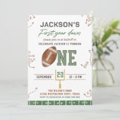 Erste Geburtstagsparty des Fußballs Einladung (Stehend Vorderseite)