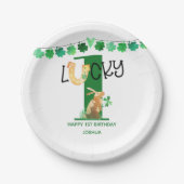 Erste Geburtstagsparty Lucky One Irish Theme Pappteller (Vorderseite)