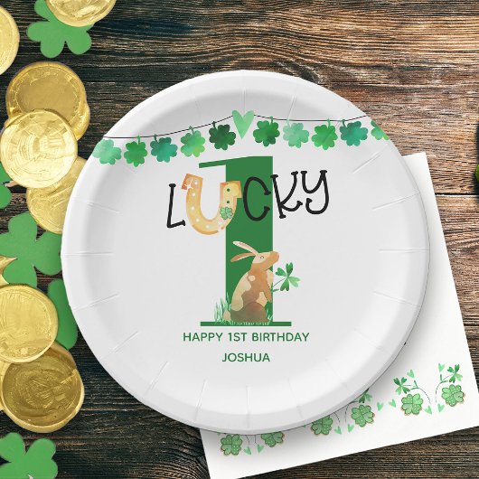 Erste Geburtstagsparty Lucky One Irish Theme Pappteller