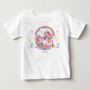 Erste Geburtstagsparty Magical Unicorn Regenbogen Baby T-shirt