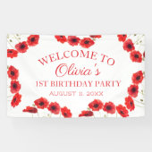 Erste Geburtstagsparty Puppies Baby Girl Banner (Horizontal)