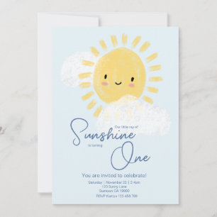 Erste Geburtstagsparty Ray von Sunshine Niedlich B Einladung