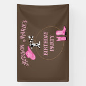 Erste Geburtstagsparty Rodeo Cowgirl Banner (Vertikal)