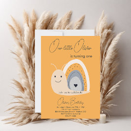 Erste Geburtstagsparty Snail Rainbow Niedliche Pas Einladung