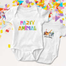 Erste Geburtstagsparty Tiersafari Weißer Bodysuit