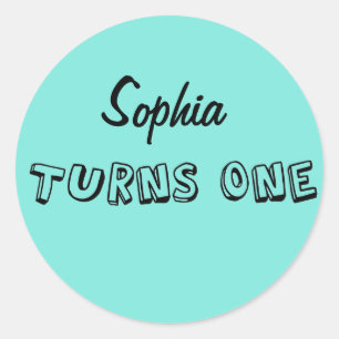 Erste Geburtstagsparty und Gefallen-Sticker Runder Aufkleber