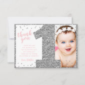 Erste Geburtstagssilber und Rosa Dankeskarte (Vorderseite)