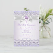 Erste GemeindeGirls Cross Lavender Lila Einladung (Stehend Vorderseite)