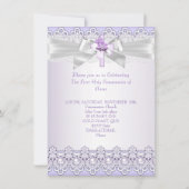 Erste GemeindeGirls Cross Lavender Lila Einladung (Rückseite)
