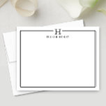 Erste Geschenke für Männer Büroarbeit Schwarz-weiß Mitteilungskarte<br><div class="desc">Dieses Design verfügt über eine dünne Doppelgrenze mit Platz für ein Monogramm und Namen/Text oben. Klicken Sie auf die Schaltfläche Anpassen, wenn Sie die Designelemente anpassen und/oder den Text weiter verändern möchten! Variationen dieses Designs, zusätzliche Farben sowie koordinierende Produkte sind in unserem Shop, zazzle.com/store/doodlelulu verfügbar. Kontaktieren Sie uns, wenn Sie...</div>