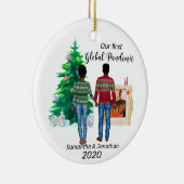 Erste Globale Pandemie 2020 Afrika Amerika Keramik Ornament (Rechts)