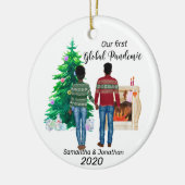 Erste Globale Pandemie 2020 Afrika Amerika Keramik Ornament (Links)