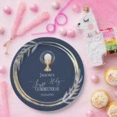 Erste Goldfolie der Heiligen Kommunion Blau und Im Pappteller (Party)