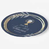 Erste Goldfolie der Heiligen Kommunion Blau und Im Pappteller (Schrägansicht)