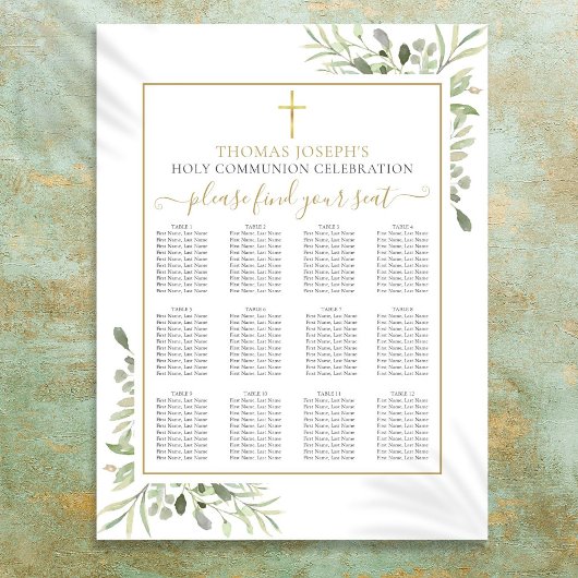 Erste Goldsickerkarte für die heilige Kommunion Gr Poster