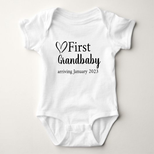 Erste Grandbaby kommt Custom Pregnancy Geschenk Baby Strampler (Vorderseite)
