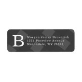 Erste graue karierte Rücksendeadresse (Vorne)