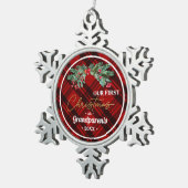 Erste Großeltern-Marke Schneeflocken Zinn-Ornament (Rechts)