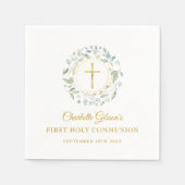 Erste Grüne des heiligen Kommunion Gold Cross Serviette (Vorderseite)