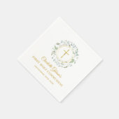 Erste Grüne des heiligen Kommunion Gold Cross Serviette (Ecke)