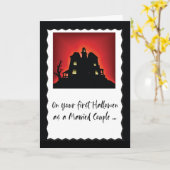 Erste Halloween als Verheiratetes Paar Humorisch Karte (Gelbe Blume)