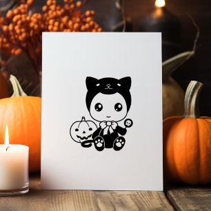 Erste Halloween Baby Black Cat Pumpkin Gummistempel