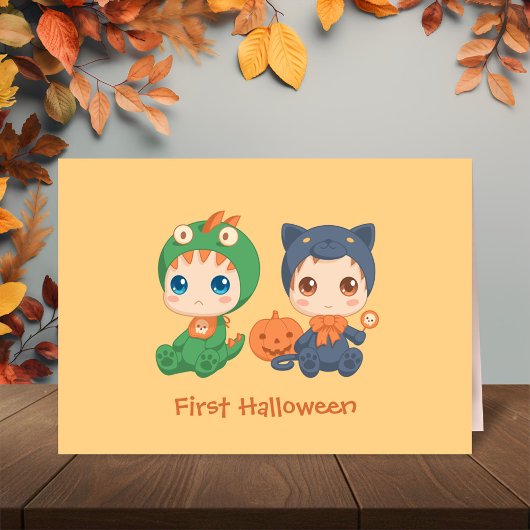 Erste Halloween-Babys Black Cat Dragon-Kostüm Karte