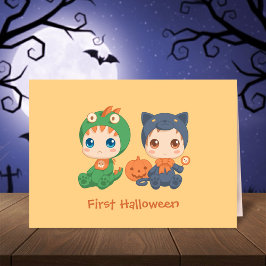 Erste Halloween-Babys Black Cat Dragon-Kostüm Karte