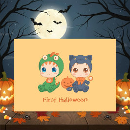Erste Halloween-Babys Black Cat Dragon-Kostüm Karte