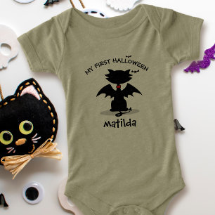 Erste Halloween Black Cat mit Wings Baby Bodysuit