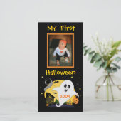 Erste Halloween Custom Foto Card (Stehend Vorderseite)
