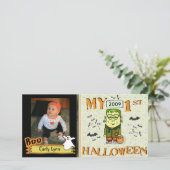 Erste Halloween Custom Foto Card (Stehend Vorderseite)