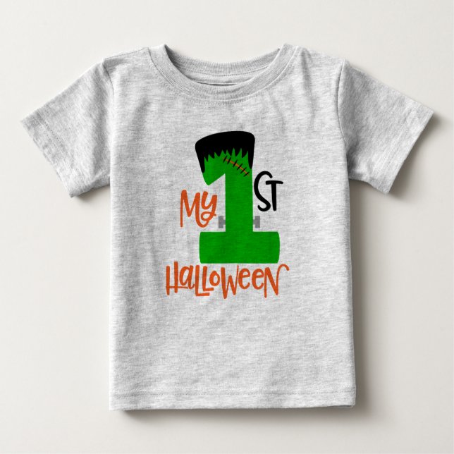 Erste Halloween Frankenstein Design Baby T-shirt (Vorderseite)