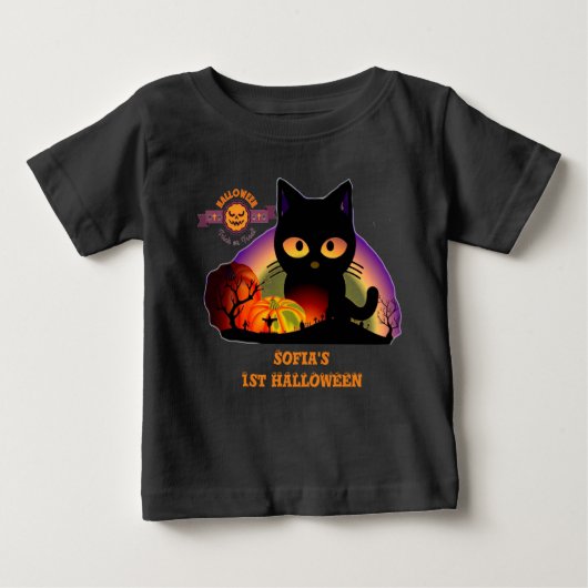 Erste Halloween-Katzenjungfrau Baby T-shirt (Vorderseite)