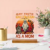 Erste Halloween-Mutter-Geist-Grabstein-Kürbis_1 Acrylschild (Hochzeit)