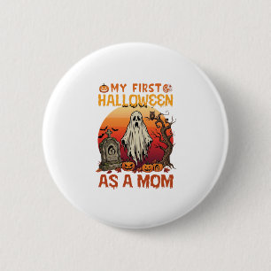 Erste Halloween-Mutter-Geist-Grabstein-Kürbis_1 Button