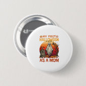 Erste Halloween-Mutter-Geist-Grabstein-Kürbis_1 Button (Vorne & Hinten)