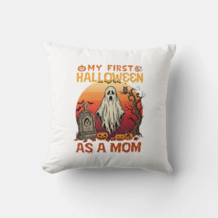 Erste Halloween-Mutter-Geist-Grabstein-Kürbis_1 Kissen