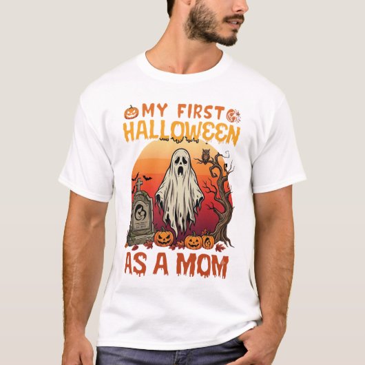 Erste Halloween-Mutter-Geist-Grabstein-Kürbis_1 T-Shirt (Vorderseite)
