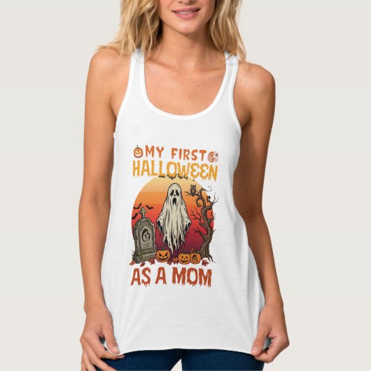 Erste Halloween-Mutter-Geist-Grabstein-Kürbis_1 Tank Top (Vorderseite)